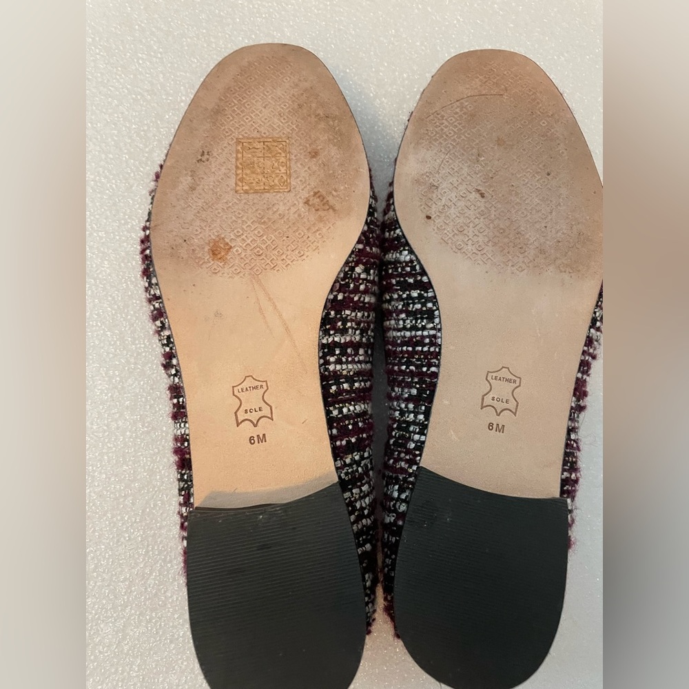TORY BURCH MINI BENTON 20MM Gold Charm  LOAFERS TWEED Sz 6 MSRP $398. - Picture 7 of 14
